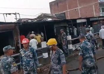 नेपालगञ्जमाआगलागी हुदा सात वटा पसल जलेर नष्ट