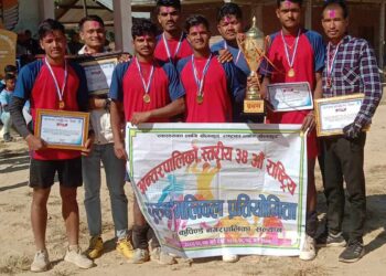 पालिका स्तरीय भलिबल छनौट खेलमा बनगाड कुपिण्डे नगरपालिका प्रथम