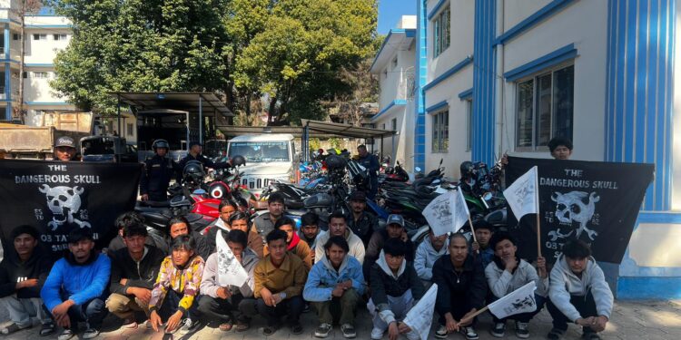 कालो झण्डासहित मोटरसाइकल र्याली निकाल्ने ‘THE DANGEROUS SKULL’ समूहका २५ जना नियन्त्रणमा