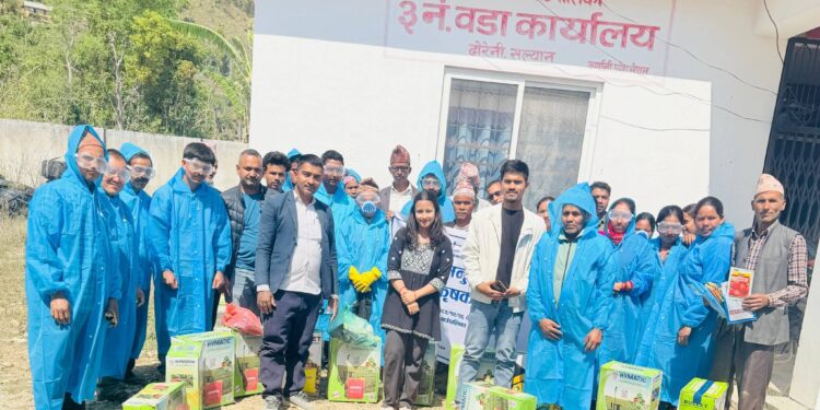 कालिमाटीमा जलवायु अनुकूल कृषि तालिम सम्पन्न, कृषकलाई व्यवहारिक ज्ञान र सामग्री वितरण