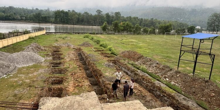 गोकलपुर मिनिरङ्गशालामा थप प्याराफिट निर्माण सुरु
